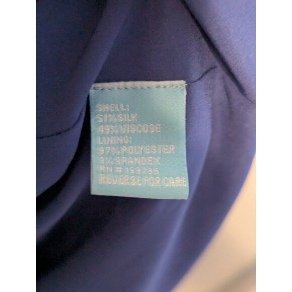 J. McLaughlin XS Dress Chessie Silk Blend Blue Floral Tiered Stained Glass Boho - Picture 8 of 12